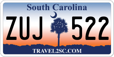 SC license plate ZUJ522