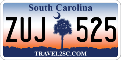 SC license plate ZUJ525