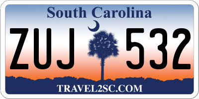 SC license plate ZUJ532