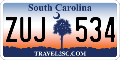 SC license plate ZUJ534