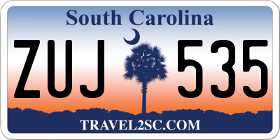SC license plate ZUJ535
