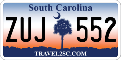 SC license plate ZUJ552