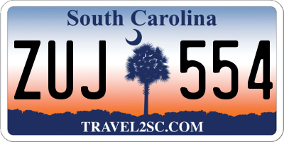 SC license plate ZUJ554