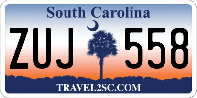 SC license plate ZUJ558