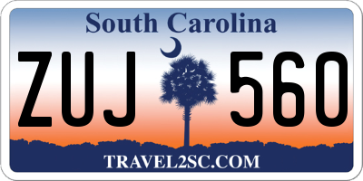 SC license plate ZUJ560