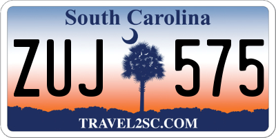 SC license plate ZUJ575