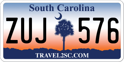 SC license plate ZUJ576