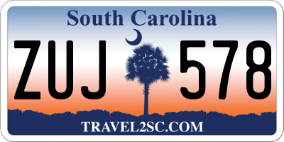 SC license plate ZUJ578