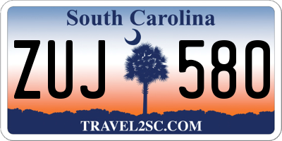 SC license plate ZUJ580