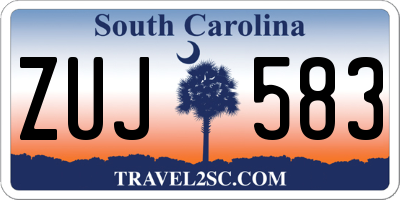 SC license plate ZUJ583