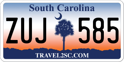 SC license plate ZUJ585