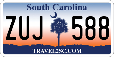 SC license plate ZUJ588