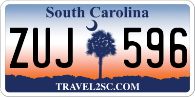 SC license plate ZUJ596