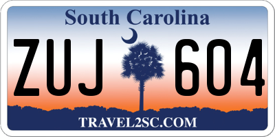 SC license plate ZUJ604