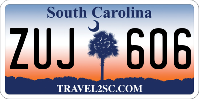 SC license plate ZUJ606