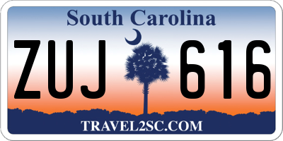 SC license plate ZUJ616