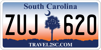 SC license plate ZUJ620