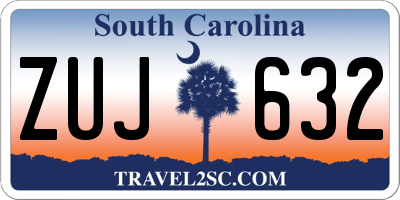 SC license plate ZUJ632