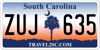 SC license plate ZUJ635