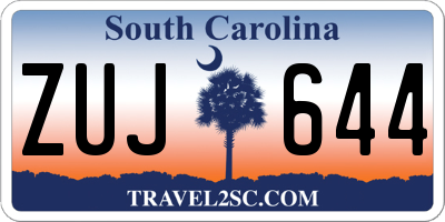 SC license plate ZUJ644