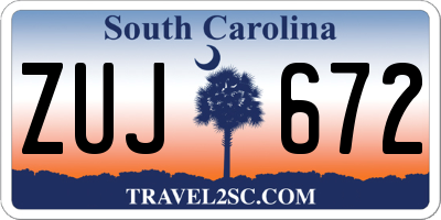 SC license plate ZUJ672