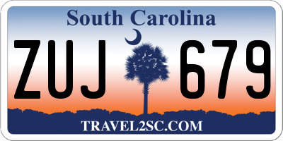 SC license plate ZUJ679