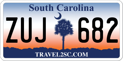 SC license plate ZUJ682