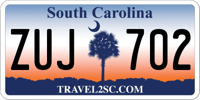 SC license plate ZUJ702