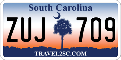 SC license plate ZUJ709