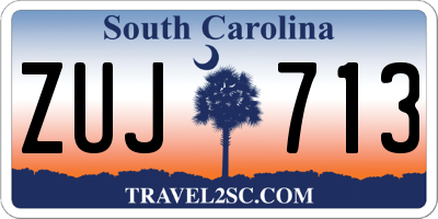 SC license plate ZUJ713
