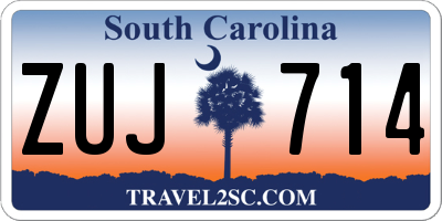 SC license plate ZUJ714