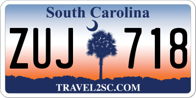 SC license plate ZUJ718