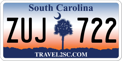 SC license plate ZUJ722