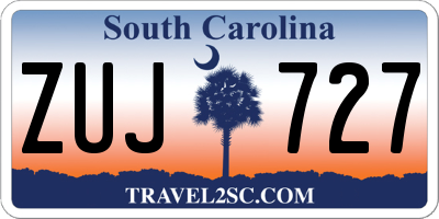 SC license plate ZUJ727