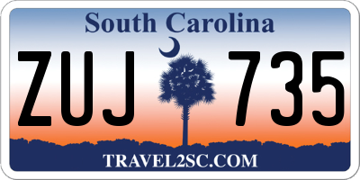 SC license plate ZUJ735