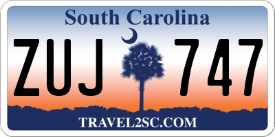 SC license plate ZUJ747
