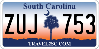 SC license plate ZUJ753