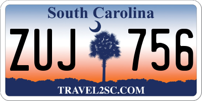 SC license plate ZUJ756