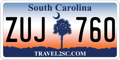 SC license plate ZUJ760