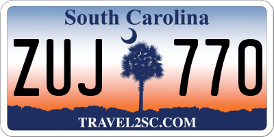 SC license plate ZUJ770