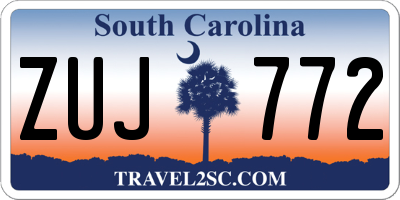 SC license plate ZUJ772