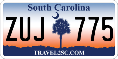 SC license plate ZUJ775