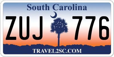 SC license plate ZUJ776