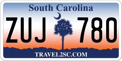 SC license plate ZUJ780