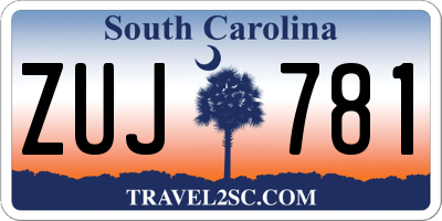 SC license plate ZUJ781