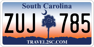 SC license plate ZUJ785