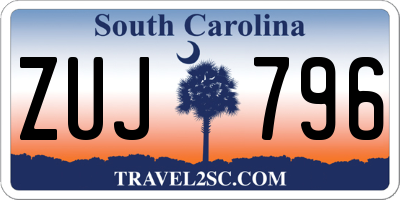 SC license plate ZUJ796