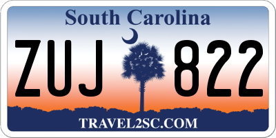 SC license plate ZUJ822
