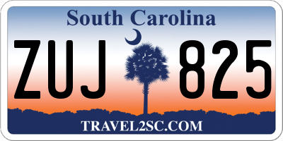 SC license plate ZUJ825