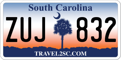 SC license plate ZUJ832